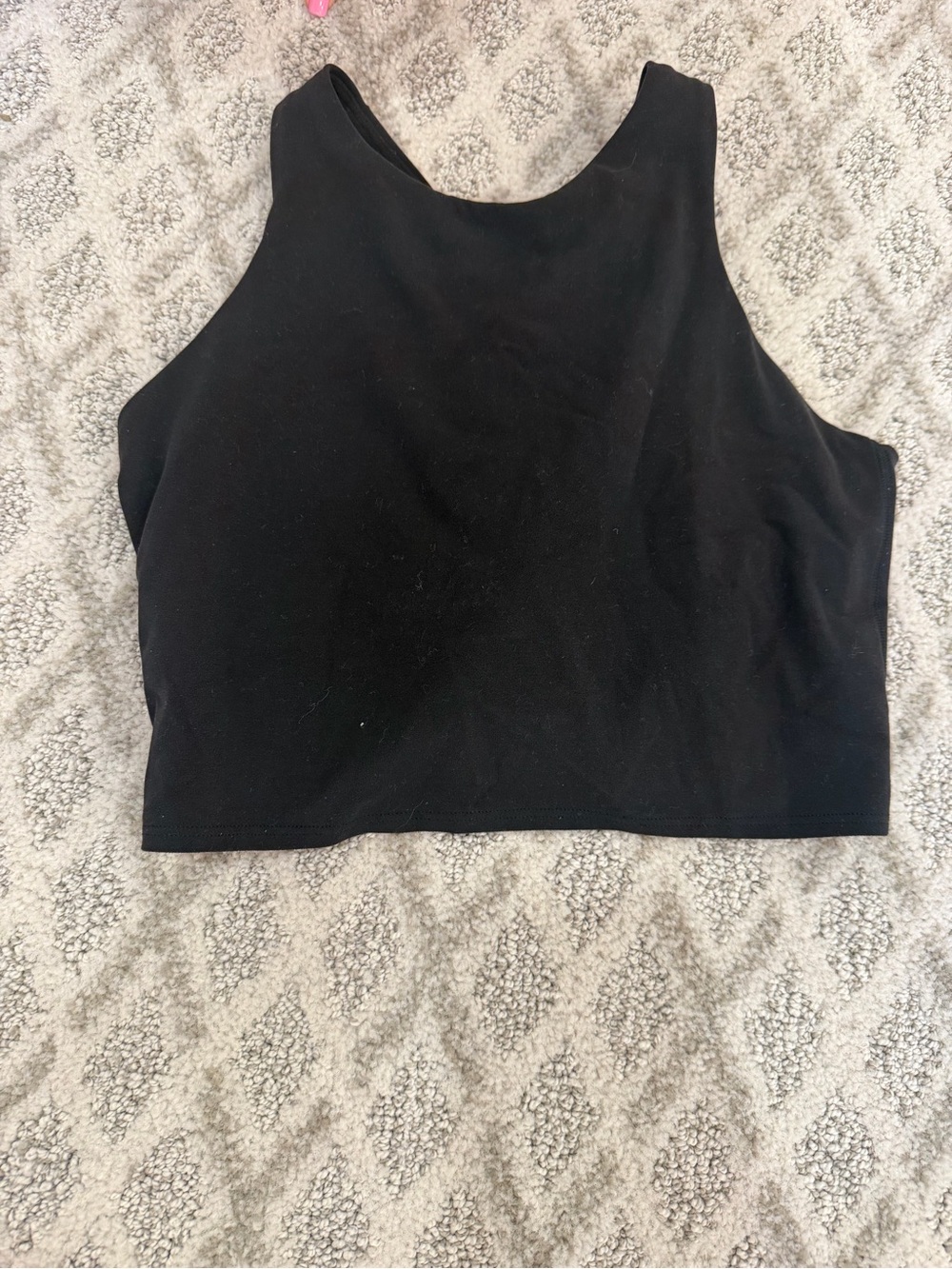 Athleta Black Cropped High-Neck Tank